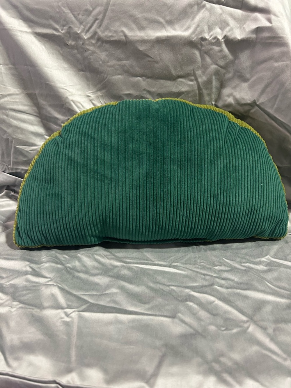 Room Essentials Emerald Green Corduroy Half-Moon Toss Pillow with Gold Accent‎